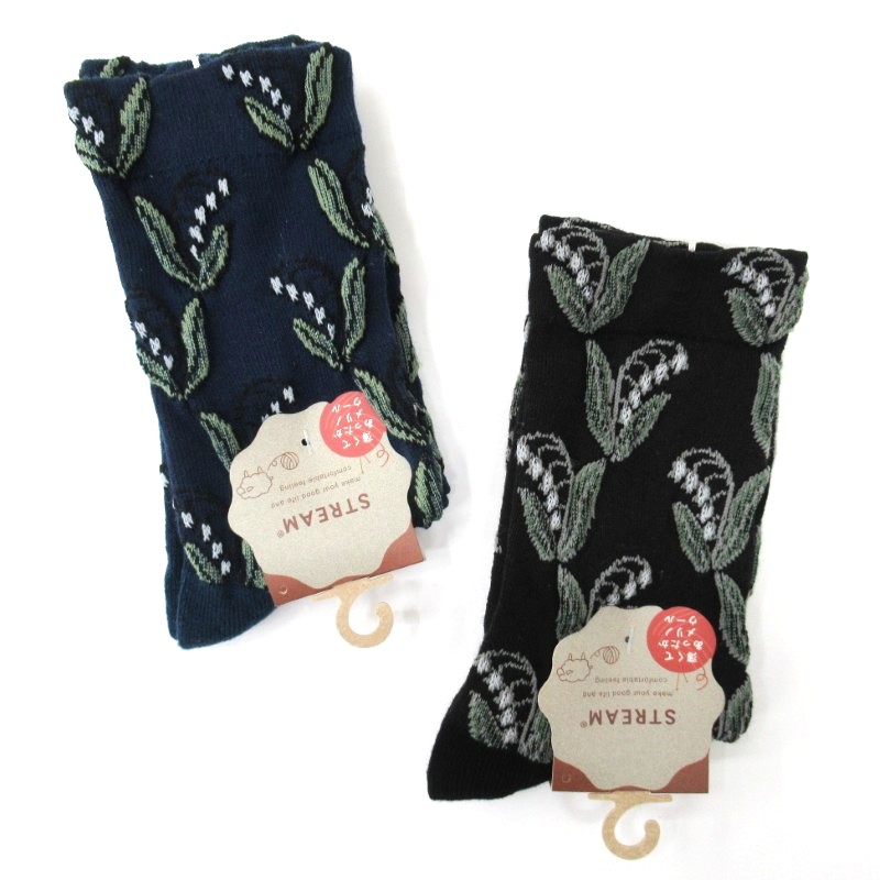 STREAM あったかメリノウール スズラン枠フロートクルーソックス